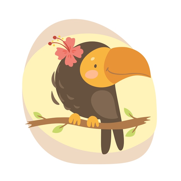 cute parrot print illustration