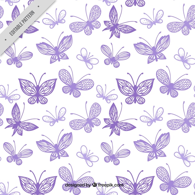 Cute pattern with variety of butterflies