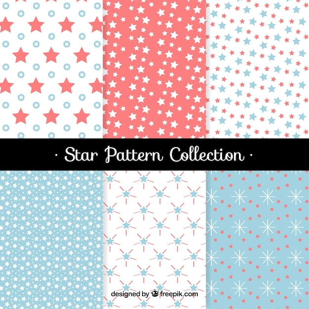 Cute patterns with flat decorative stars