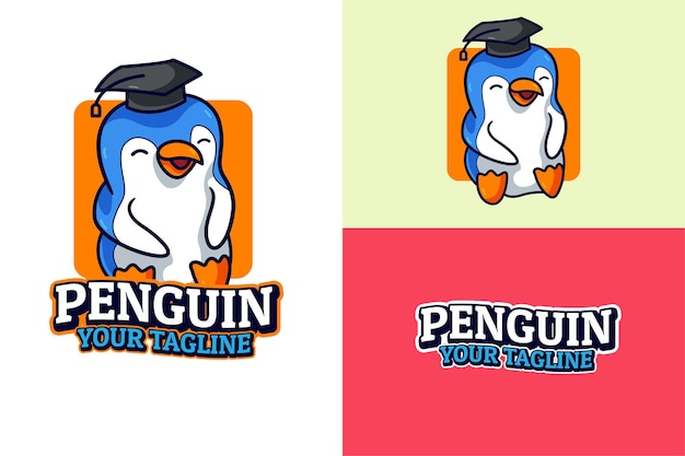 Cute Penguin Graduation Education