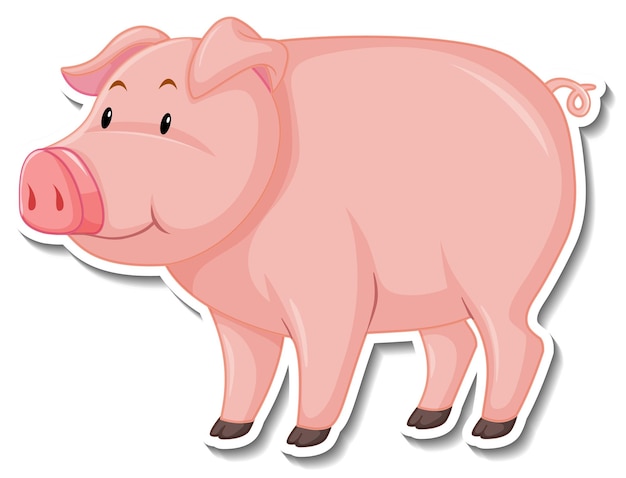 A cute pig cartoon animal sticker