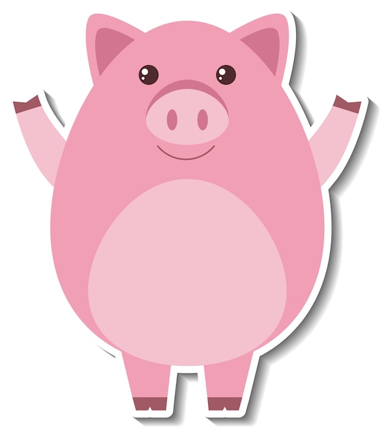 Free Vector a cute pig cartoon animal sticker