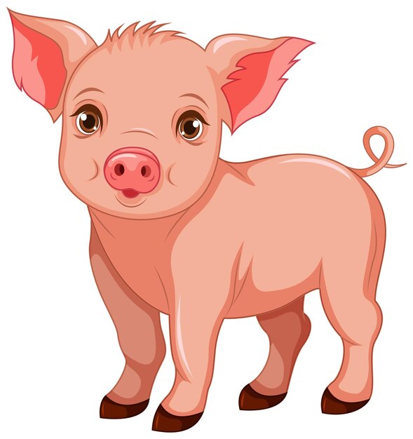 Cute pig cartoon isolated