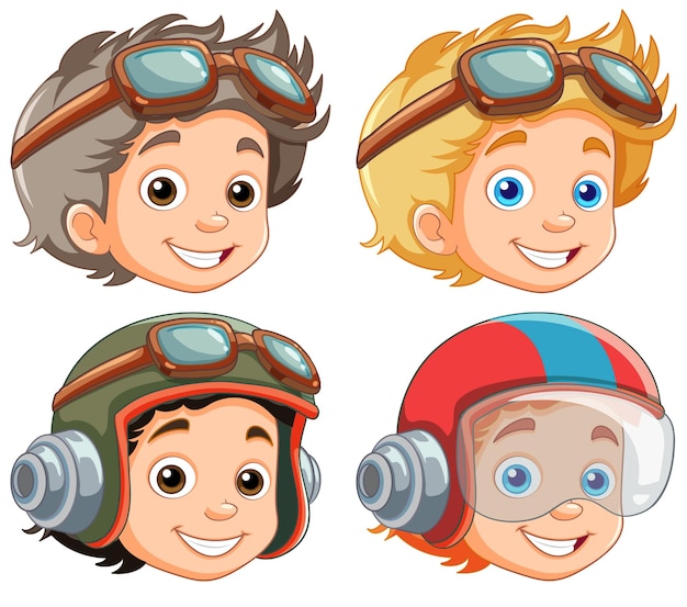 Cute pilot cartoon character