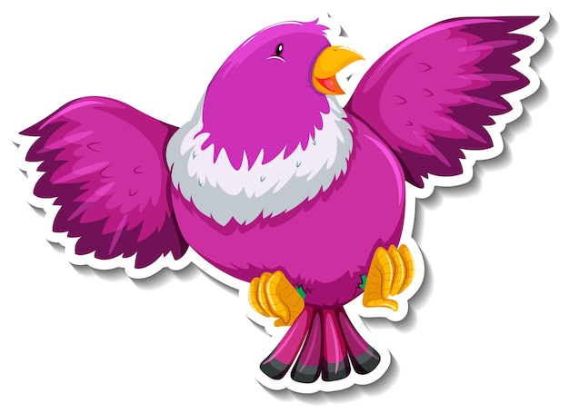 Free Vector cute pink bird animal cartoon sticker