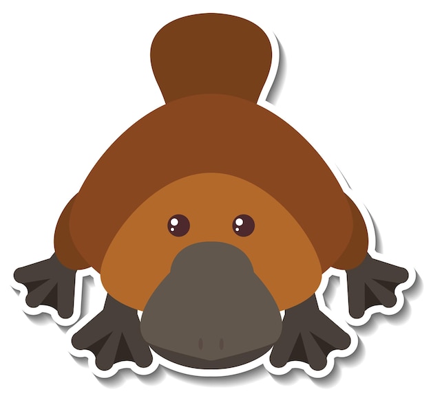 Free vector cute platypus animal cartoon sticker