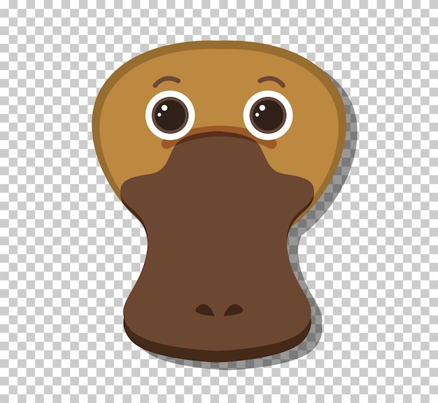 Free Vector cute platypus head in flat cartoon style