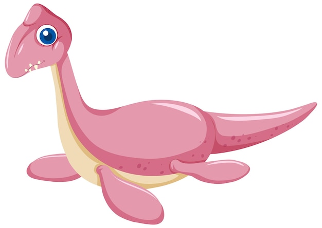 Cute Plesiosaurus Dinosaur Cartoon