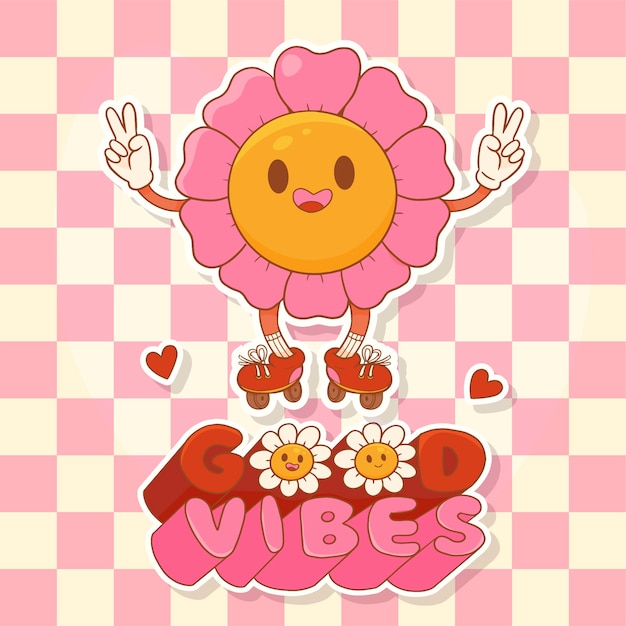 Cute positive vibes illustration