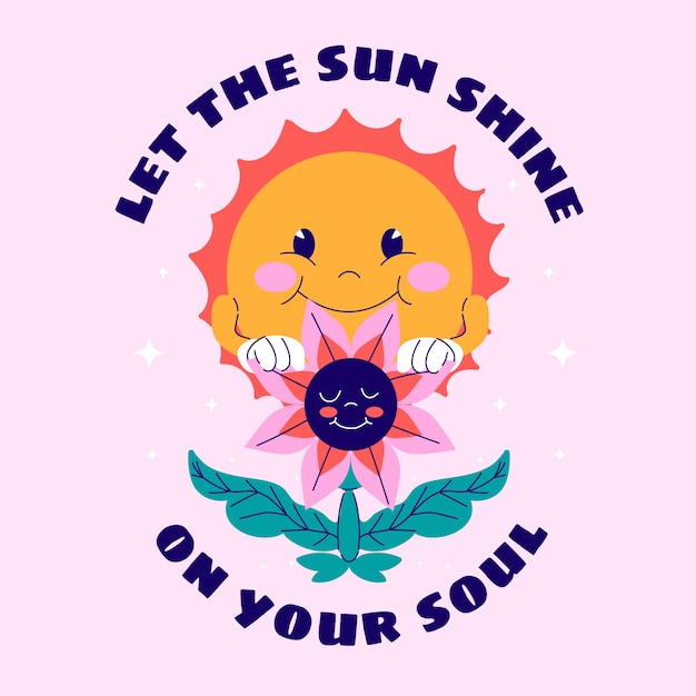 Free vector cute positive vibes illustration