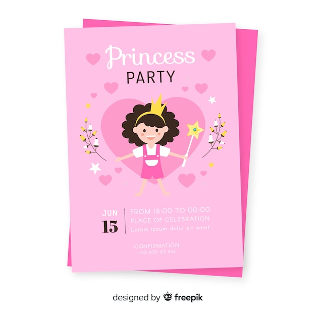 Cute princess party invitation