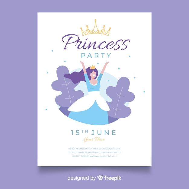 Cute princess party invitation