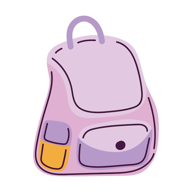 Free vector cute purple bag supply icon isolated