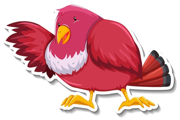 Cute purple bird animal cartoon sticker