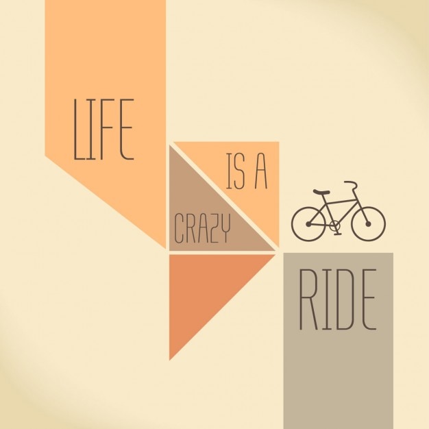 Free Vector cute quote with a bicycle