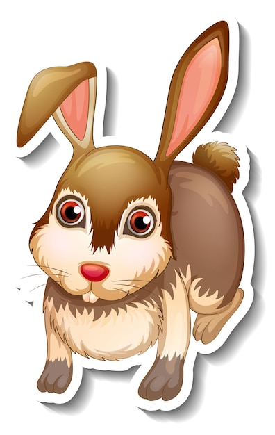 Free Vector cute rabbit animal cartoon sticker