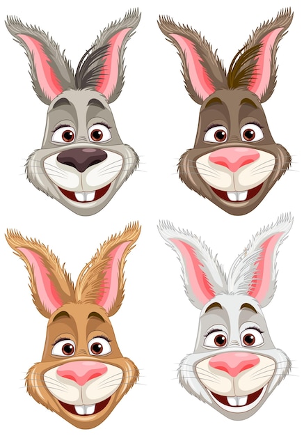 Free Vector cute rabbit cartoon character