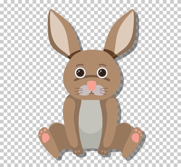 Cute rabbit in flat cartoon style