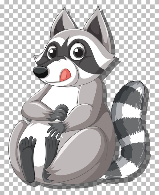 Free Vector cute raccoon cartoon character