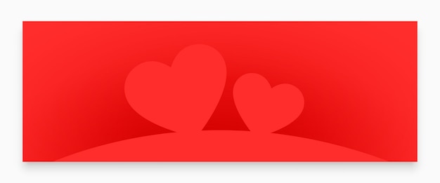 Free Vector cute red love heart banner in papercut style