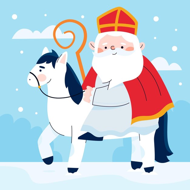 Cute saint nicholas day illustration