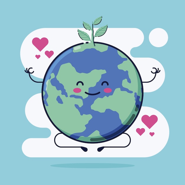 Free vector cute save the planet illustration