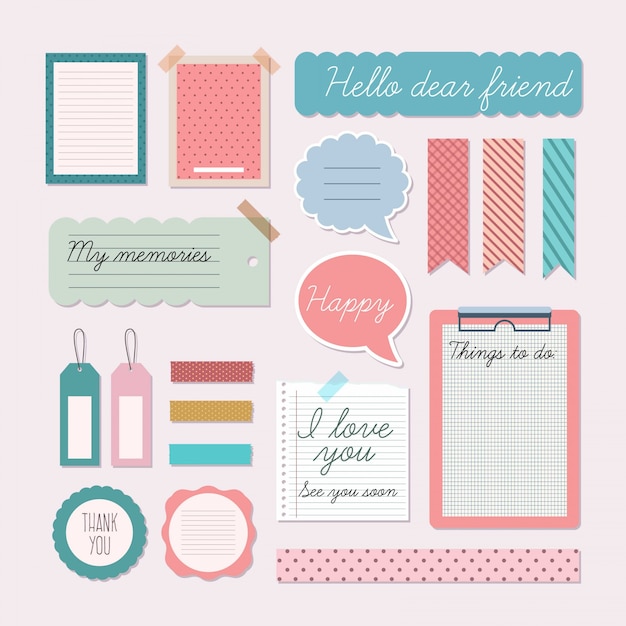 Cute scrapbooking elements pack