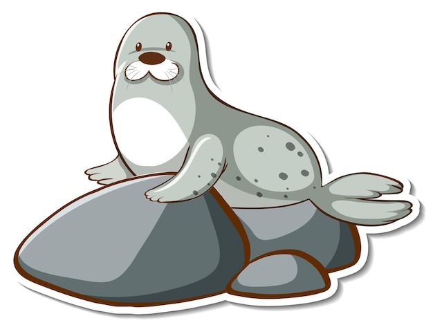 Free Vector cute seal or sea lion animal sticker