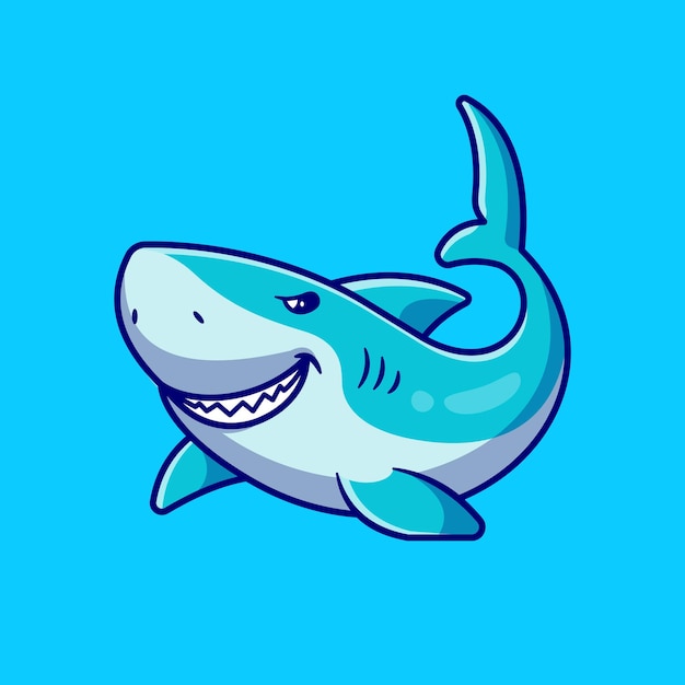 Cute Shark Swimming Cartoon 