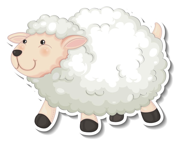 Cute sheep animal cartoon sticker