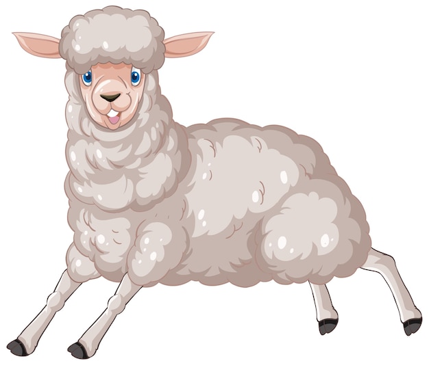 Cute sheep cartoon character