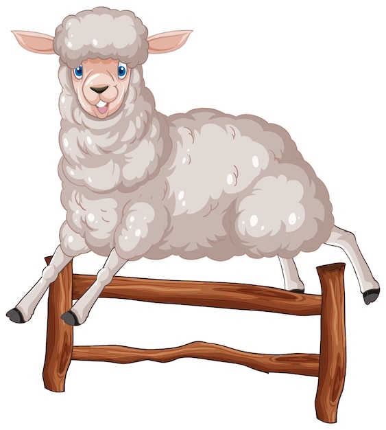 Free Vector cute sheep cartoon character