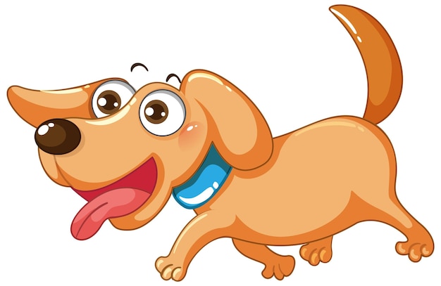 Cute simple dog cartoon character