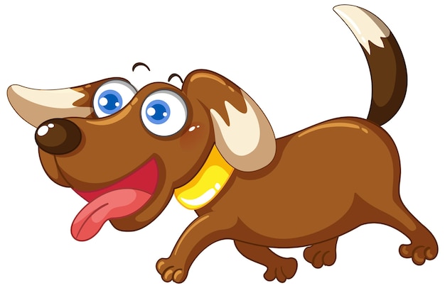 Cute simple dog cartoon character