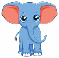 Free vector cute simple elephant cartoon isolated