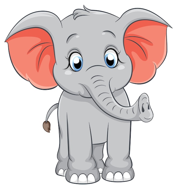 Free vector cute simple elephant cartoon isolated