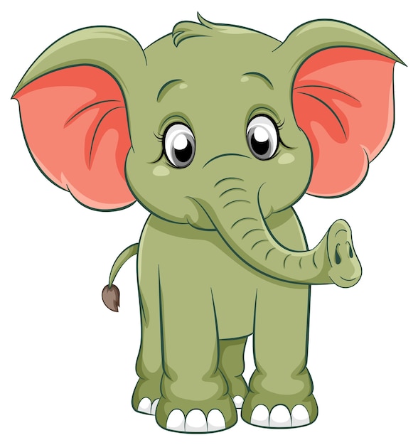 Free vector cute simple elephant cartoon isolated