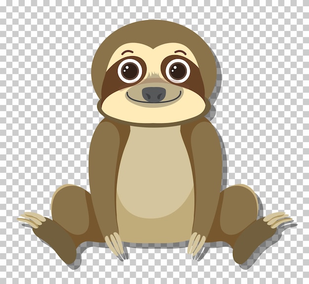 Cute sloth in flat cartoon style