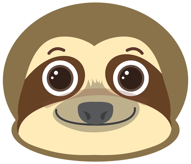 Free Vector cute sloth head in flat style