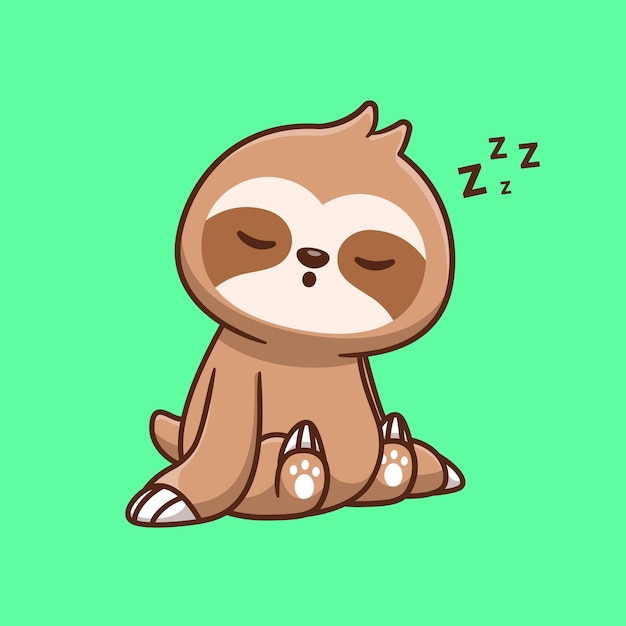 Free Vector cute sloth sleeping cartoon vector icon illustration. animal nature icon concept isolated premium