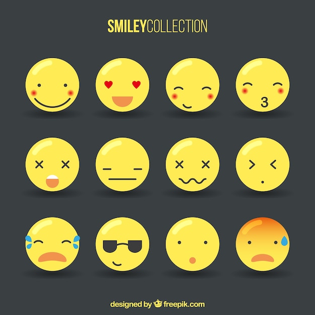 Free vector cute smiley collection