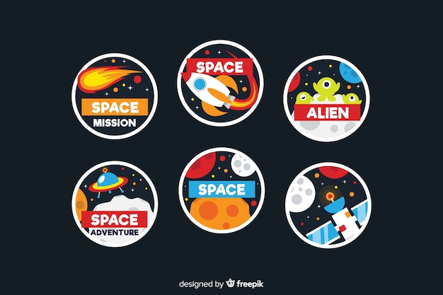 Cute space stickers set