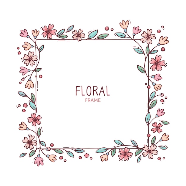 Cute spring floral frame