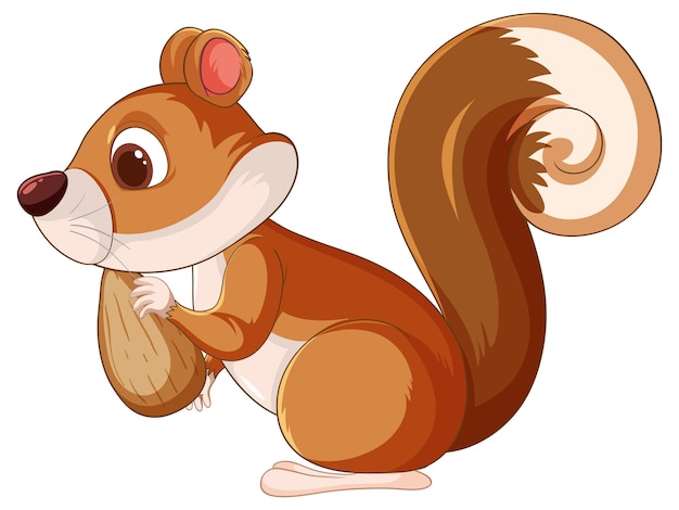 Free vector cute squirrel holding a nut