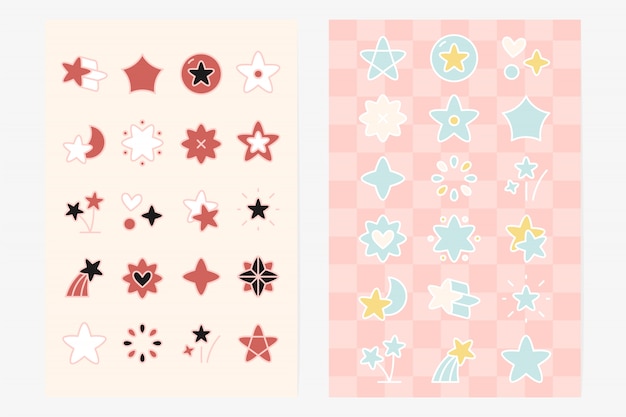 Cute star shape element set