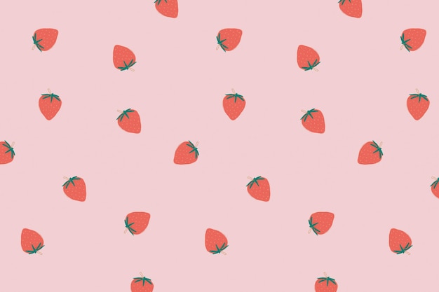 Free Vector cute strawberry pattern pastel background