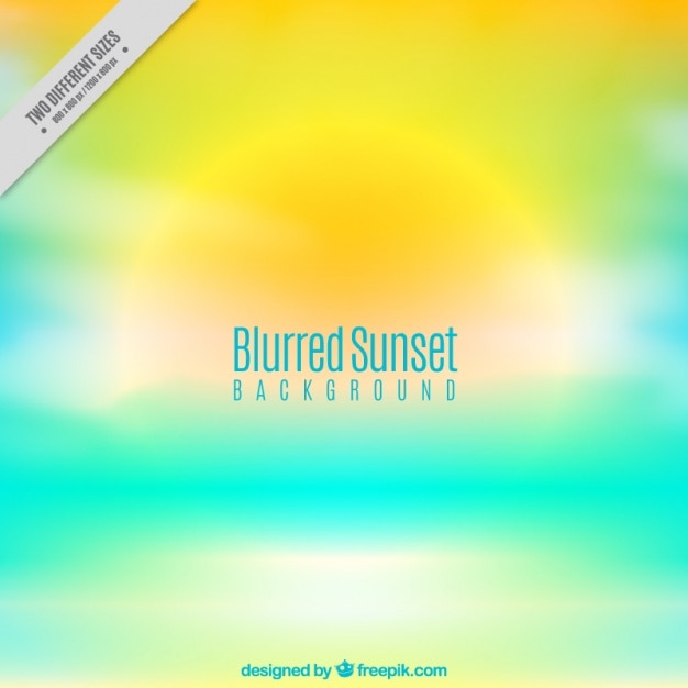 Free vector cute sunset background with blurred effect