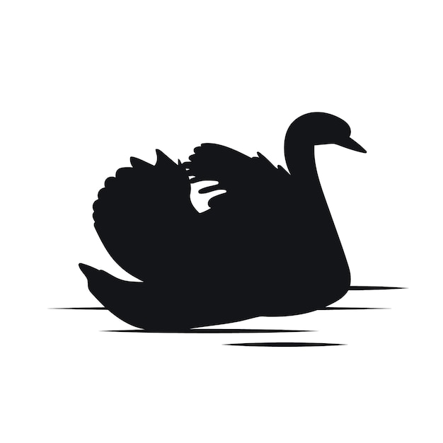 Free vector cute swan sillhouette