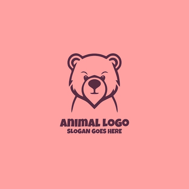 Free vector cute teddy bear logo mascot logo