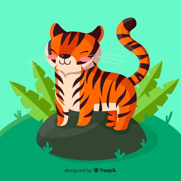 Free Vector cute tiger background